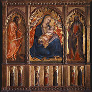 Madonna of Humility with Saints John the Baptist and Andrew; below: Seven Standing Saints