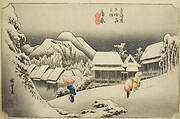 Kanbara, Evening Snow (Kanbara, yoru no yuki), from the series "Fifty-three Stations of the Tokaido Road" ("Tokaido gojusan tsugi no uchi")