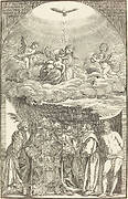 The Virgin in Clouds and Six Saints