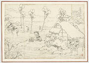 Preparatory drawing for a print in the series Hyakunin isshu uba ge etoki: Yozei in