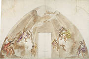 Singing and Music-Making Angels: Preparatory drawing for the ceiling of Udine Cathedral