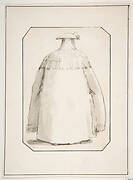 Caricature of a Fat Person Wearing a Long Cloak and a Tricorne, Seen from Behind