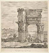 The Temple of Vespasian and the Roman Forum, from 'Six large views, four of Rome, and two of the Roman countryside' (Six grandes vues, dont quatre de Rome et deux de la Campagne romaine)