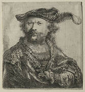 Self-Portrait in Velvet Cap with Plume