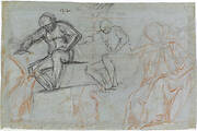 Three Studies of Sitting Figure, Drapery Sketches (for “Martyrdom of Saint Vitalis”, Milano, Pinacoteca di Brera)