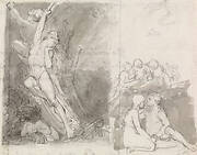 Illustration to Milton's Paradise Lost: Adam and Eve Guarded by the Angels