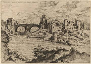 View of the Ponte Quattro Capi and the Island of the Tiber