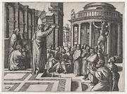 Saint Paul preaching in Athens, after Raphael