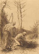 Death and the Woodcutter, 2nd plate (Le mort et le bucheron)