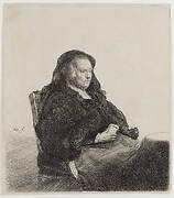 Rembrandt’s Mother Seated at a Table Looking Right