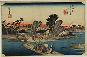 The Rokugo River Ferry, Kawasaki, from the series the Fifty-three Stations of the Tokaido (Hoeido edition )