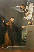 Saint Francis receives the Seven Privileges from the Angel