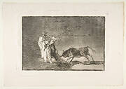 Plate 6 from 'The Tauromaquia':The Moors make a different play in the ring calling the bull with their burnous.