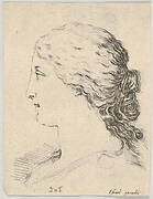 Plate 14: head of a woman, in profile, from 'The Book for Learning to Draw' (Livre pour apprendre à dessiner)