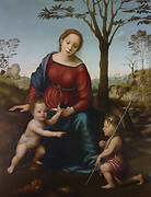 Madonna and Child Seated in a Landscape with Saint John the Baptist