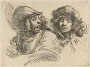 Frightened Soldier and Man with Fur Cap