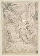 Holy Family with Saint John the Baptist kissing the infant Christ's hand