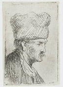 Man in a Square Cap, in Profile to the Right