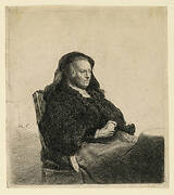 The Artist's Mother Seated at a Table, Looking Right: Three Quarter Length