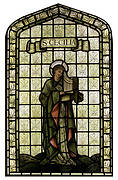 'St. Cecilia' stained glass panel