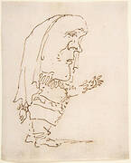 Caricature of a Man Pointing