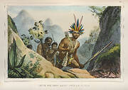 Chief of the Bororenos leading an attack