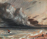 Seascape Study: Boat and Stormy Sky