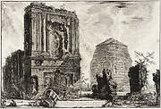 A. View of the Tomb of Licinianus Piso on the ancient Appian Way...B. Tomb of the Cornelii...