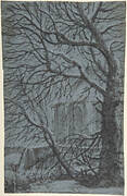 Apse of a Church Seen Through the Snowy Branches of a Tree