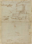 Studies of Lago Maggiore and and the Entrance to a Palazzo