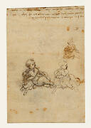 Studies for the Christ Child with a Lamb (recto); Head of an Old Man, and Studies of Machinery (verso)