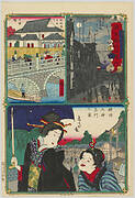 Tokyo Civilization Famous Places: "Okudaza, Tsumakicho in Night Sight", "Manseibashi Tax Office", "Kanda Myojin Main Gate"