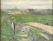 Young Breton in front of Héléna's house in Le Pouldu