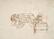 Drawing of a Napping Man