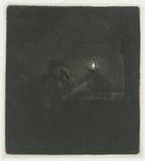 Student at a Table by the Light of an Oil Lamp