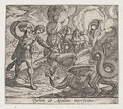 Plate 9: Apollo Killing Python (Python ab Apolline interficitur), from Ovid's 'Metamorphoses'