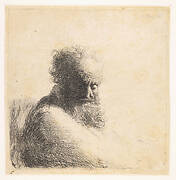 Bearded Old Man, Looking down