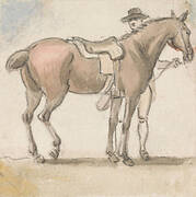 A Man and a Saddled Horse