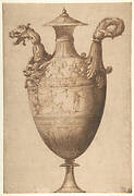 Design for a Vase with Hercules and Farnese Lilies