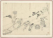 Preparatory drawing for a print in the series Hyakunin isshu uba ge etoki: Nijoin no Sanuki