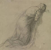 Robe Study of a Veiled Female Kneeling to the Right