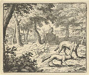 The Wolf Accuses Renard of Eating the Fish that He Stole from Hendrick van Alcmar's Renard The Fox