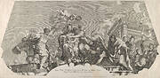 An allegorical composition with Charity and prisoners in chains; a plate from Rossi's series of engravings of Pietro da Cortona's fresco in the Camera of Mars in the Pitti Palace, Florence.