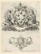 Coat of Arms of the Grand Duke of Tuscany: Ornament with a Lion Mask, No. 6 from "Raccolta di varii cappriccii et nove inventioni di cartelle et ornamenti"