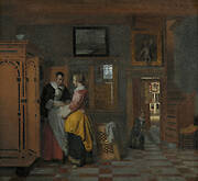 Interior with Women beside a Linen Cupboard