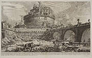 View of the bridge and mausoleum, built by the Emperor Hadrian, from Antichità  Romane (Roman Ant...