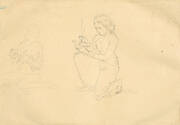 A Preparatory sketch for the painting of an Adaptation of the poem 'Veena nu Mrug'