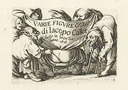 Titelblad voor prentserie 'Diverse gebochelden'/'Varie figure gobbi di Jacopo Callot'