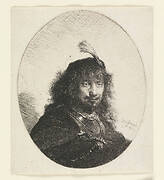 Rembrandt with Plumed Hat and Lowered Sabre