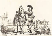 Carabinier Mounting a Horse